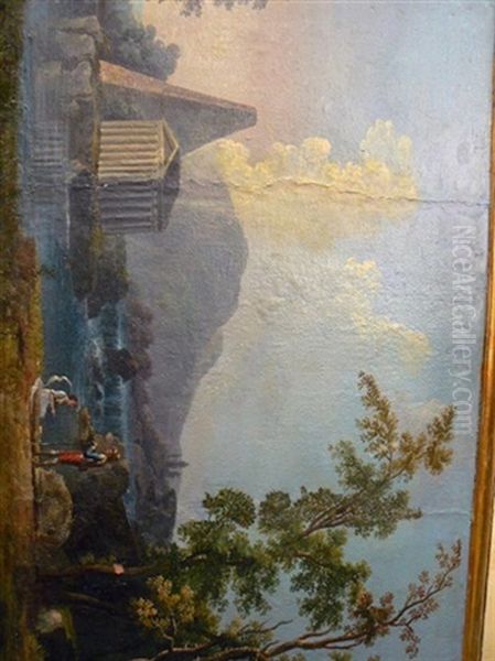 La Rencontre Pres De L'ile Oil Painting by Jean Pierre Louis Houel