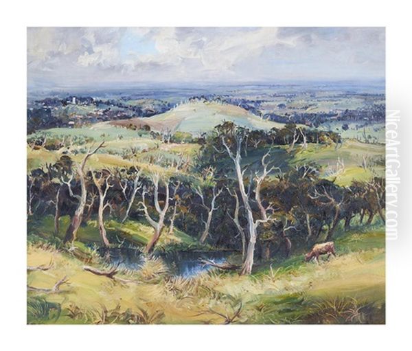 Harkaway, View From The Grange, 1948 Oil Painting by Arthur Boyd Houghton