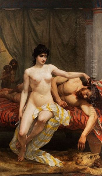 Samson Und Dalila Oil Painting by Charles-Borromee-Antoine Houry