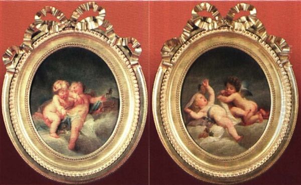 Amours (pair) Oil Painting by Charles Housez