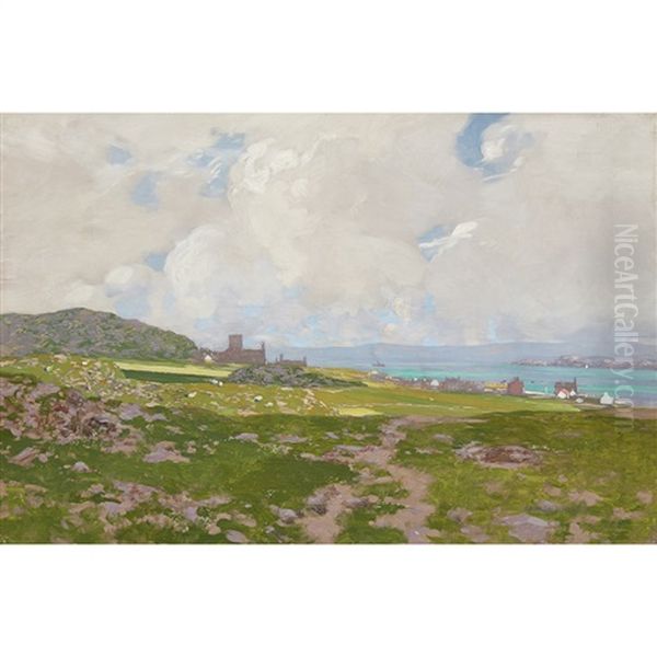 Passing Clouds - Iona Abbey Oil Painting by George Houston