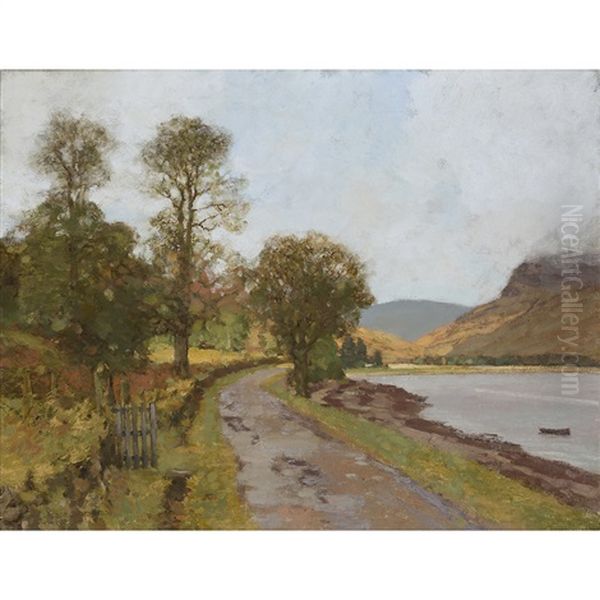 Road By The Loch Oil Painting by George Houston