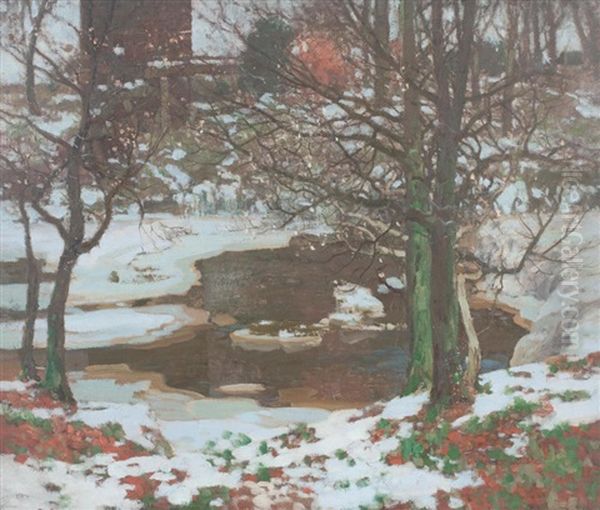 Winter In The Lynn Glen Oil Painting by George Houston