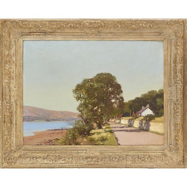 Cottage By Loch Fyne Oil Painting by George Houston