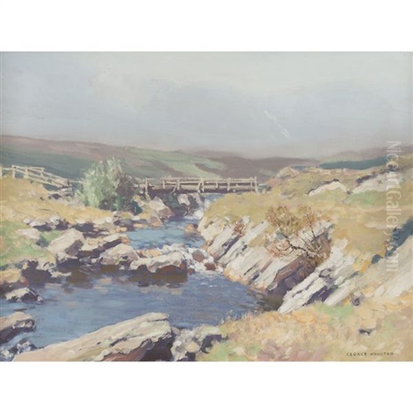 Bridge Over The Stream Oil Painting by George Houston