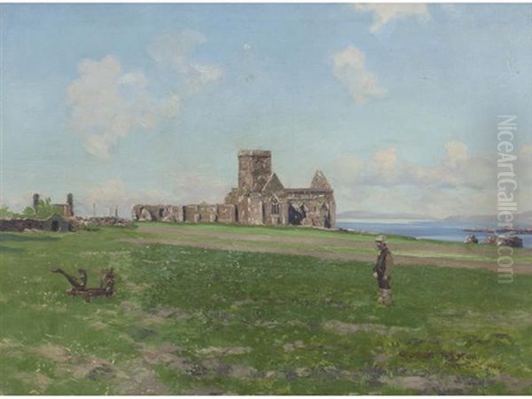 Iona Abbey Oil Painting by George Houston