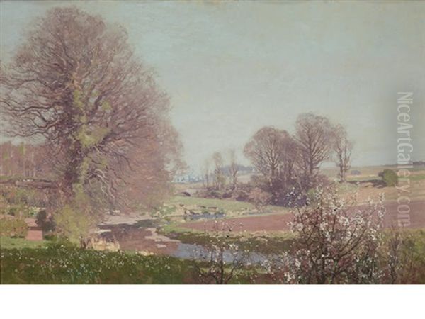 A View From The Artist's Garden Oil Painting by George Houston