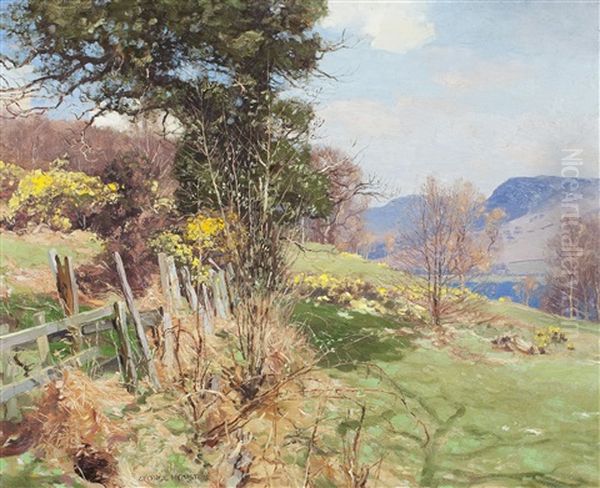 Whins In Bloom Oil Painting by George Houston