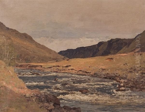 River Landscape, Argyll Oil Painting by George Houston