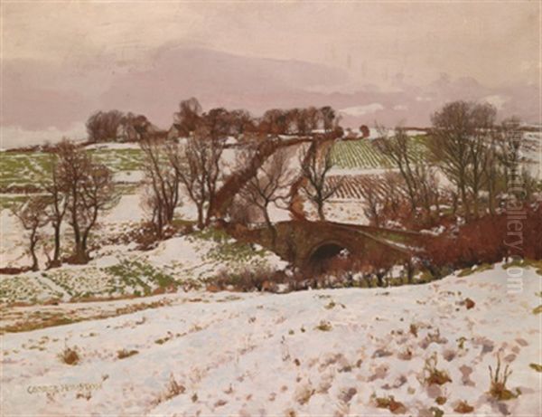 Schneebedeckte Vorfruhlingslandschaft Oil Painting by George Houston