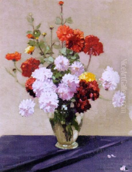 Still Life Of Flowers Oil Painting by George Houston