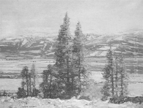 A Snowy Day Oil Painting by George Houston