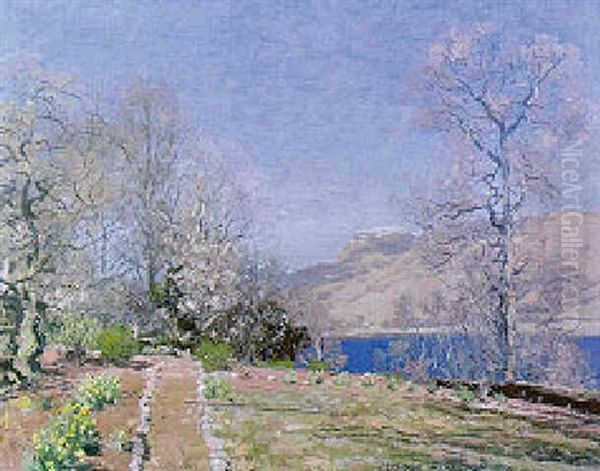 Spring - Loch Fyne Side Oil Painting by George Houston