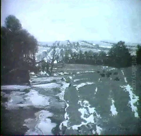 Winter Meadows Oil Painting by George Houston