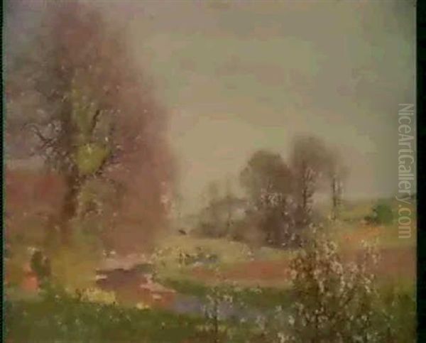 View From The Artist's Garden Oil Painting by George Houston