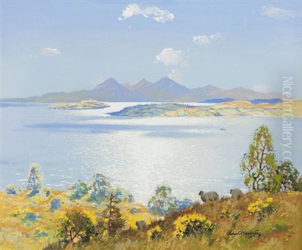 View Over The Cumbraes To Arran Oil Painting by Robert Houston