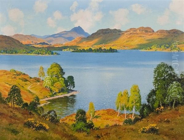 Lake Of Menteith Oil Painting by Robert Houston