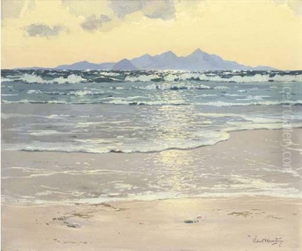 Sunrise On The Beach Oil Painting by Robert Houston