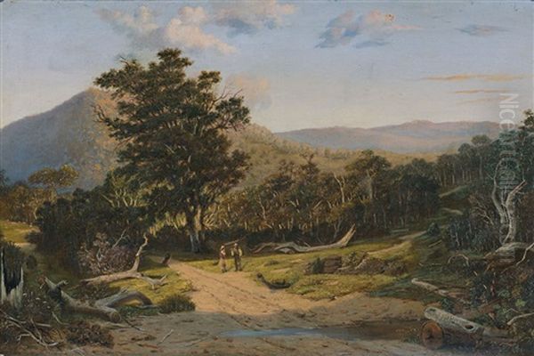 Mount Macedon Oil Painting by Henricus Leonardus Van Den Houten