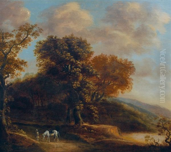 Landscape With Horseman Oil Painting by Jan Jansz Van Houthuysen