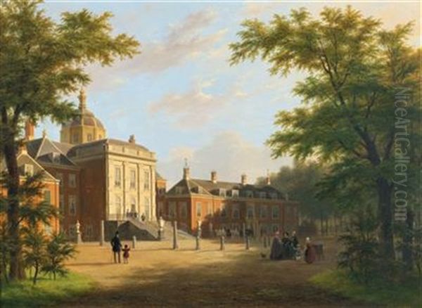 The Royal Palace Huis Ten Bosch In The Hague Oil Painting by Bartholomeus Johannes Van Hove