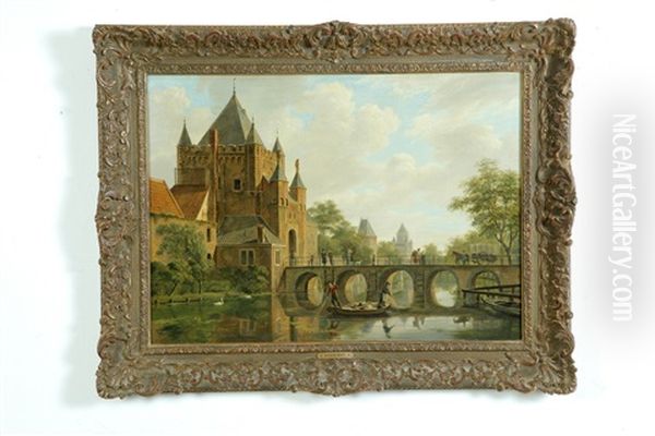 Scene Of Haarlem Oil Painting by Bartholomeus Johannes Van Hove