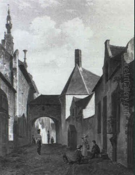 Stadtansicht Oil Painting by Bartholomeus Johannes Van Hove