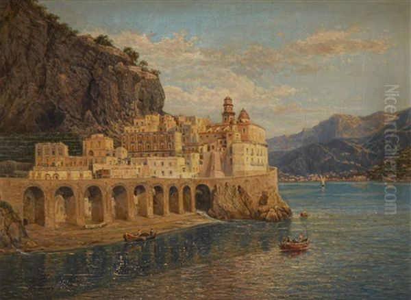 Vue De Cote Mediterraneenne Oil Painting by Franz Van Den Hove