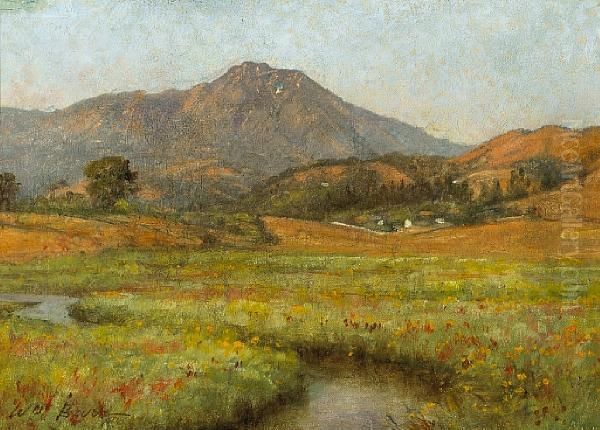 Poppies Beneath Mt. Tamalpais Oil Painting by William Barr