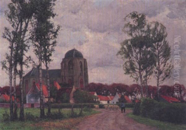 Dorf In Holland Oil Painting by Gottfried Von Hoven