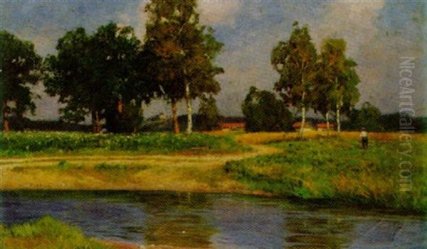 Am Feld Oil Painting by Gottfried Von Hoven