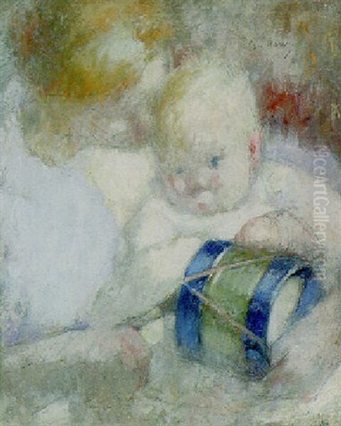 Mother And Child Oil Painting by Julia Beatrice How