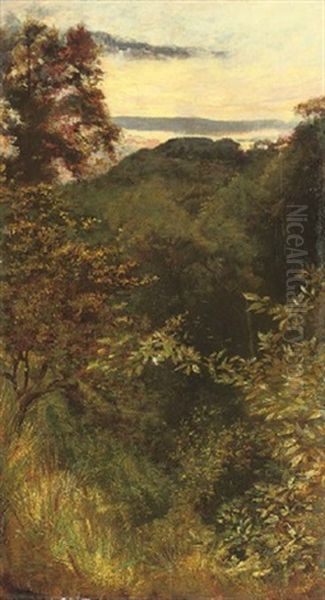 The Glen, Naworth, Cumbria Oil Painting by George (9th Earl of Carlisle) Howard