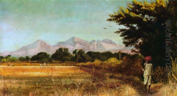 Bar Jadh Ranje, Najsick, Central India Oil Painting by George (9th Earl of Carlisle) Howard