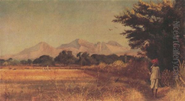 Bar Jadh Ranje, Najsick, Central India Oil Painting by George (9th Earl of Carlisle) Howard