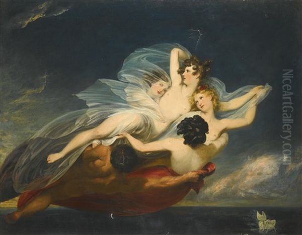 Hylas Carried Off By Nymphs Oil Painting by Henry Howard