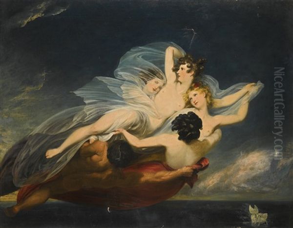 Hylas Carried Off By Nymphs Oil Painting by Henry Howard