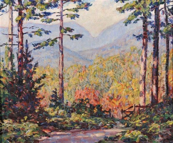 Carter Notch From Garden Gate / A North Conway, New Hampshire View Oil Painting by Marion P. Howard