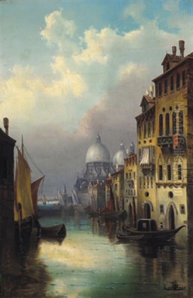 Venedig - Blick Auf S. M. Della Salute Oil Painting by L. van Howe