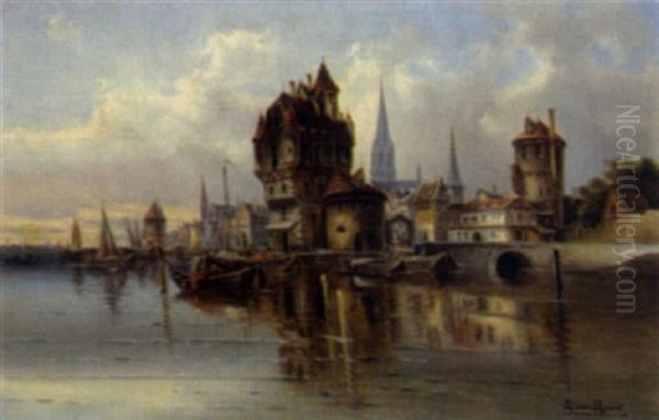 Hafenansicht Oil Painting by L. van Howe