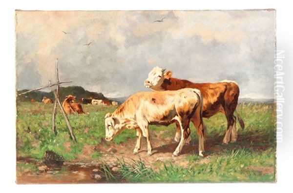 Cattle Oil Painting by William Henry Howe