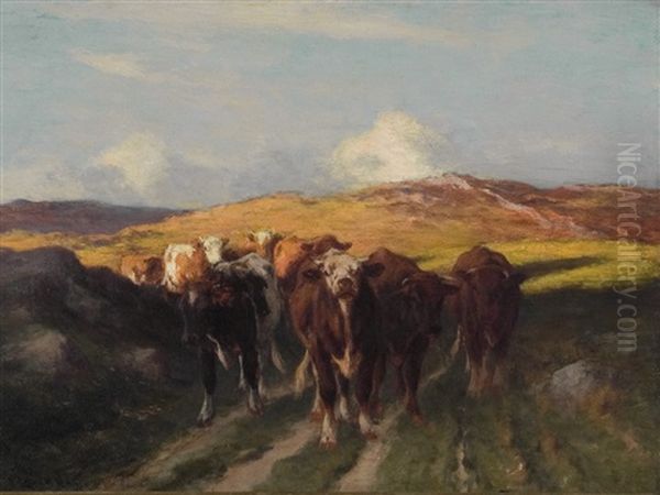 Cattle Oil Painting by William Henry Howe