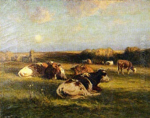 Pastoral Landscape With Cattle by William Henry Howe