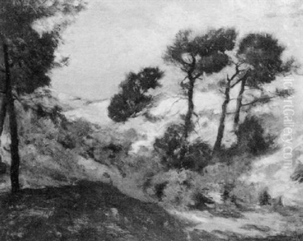 Sand Dunes With Scrub Pine Oil Painting by William Henry Howe