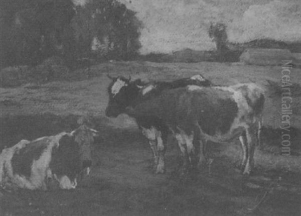 Cows Resting Oil Painting by William Henry Howe