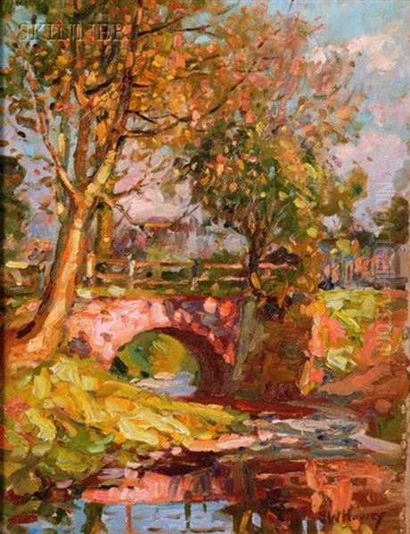 Autumn On The River Oil Painting by John William Howey