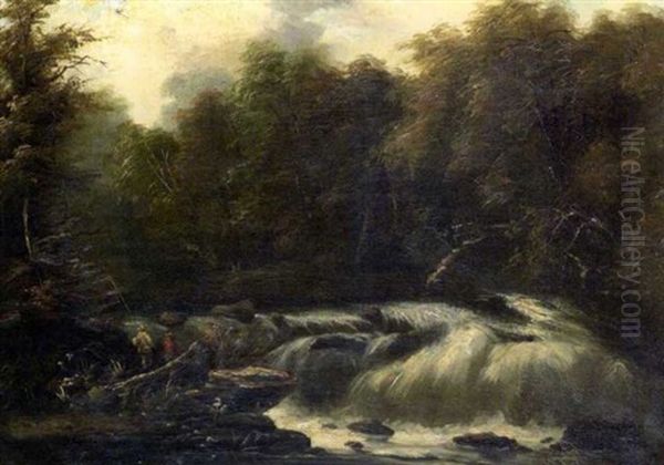 The Salmon Leap, Leixlip Oil Painting by William Howis