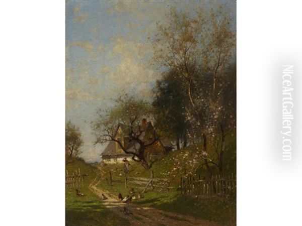 On The Road To The Farmhouse Oil Painting by Alfred Cornelius Howland