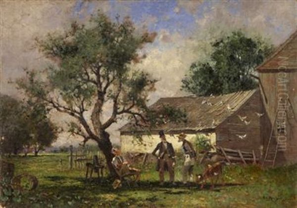 A Dicker For The Calf Oil Painting by Alfred Cornelius Howland