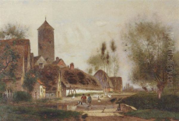 Near Rotterdam Oil Painting by Alfred Cornelius Howland